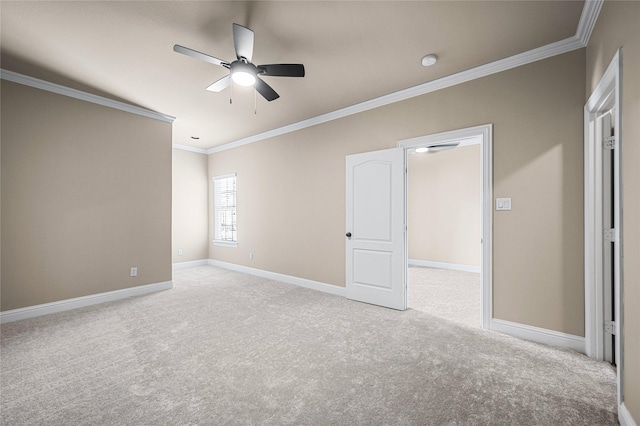 105 Zephyr Ct, Aurora, TX 76078 - carpeted empty room featuring crown molding, ceiling fan, and baseboards