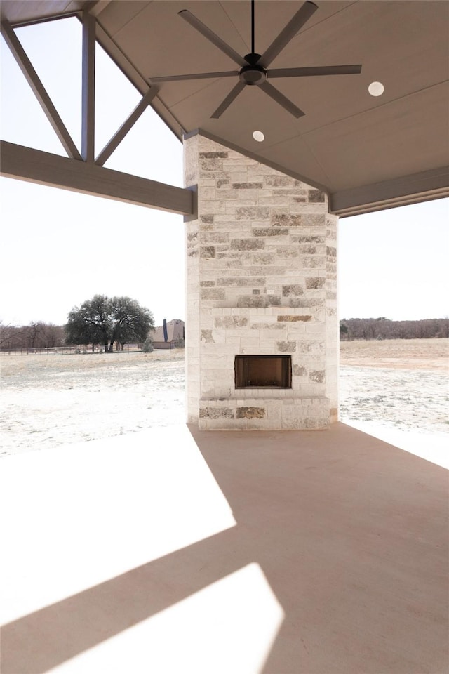 view of patio / terrace featuring ceiling fan