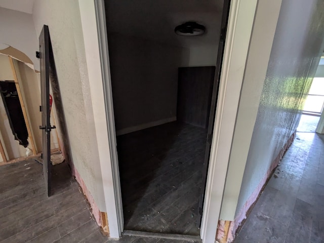 interior space with hardwood / wood-style flooring