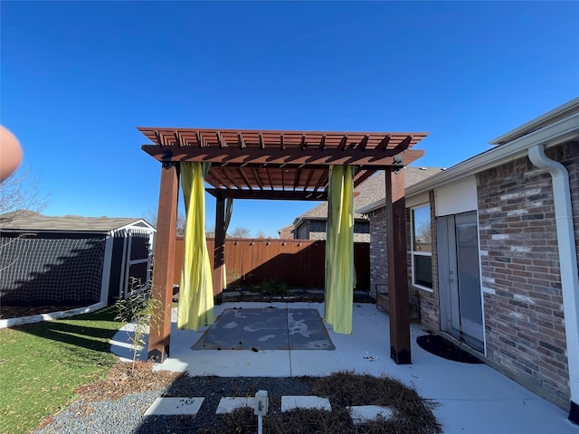 view of patio with a pergola