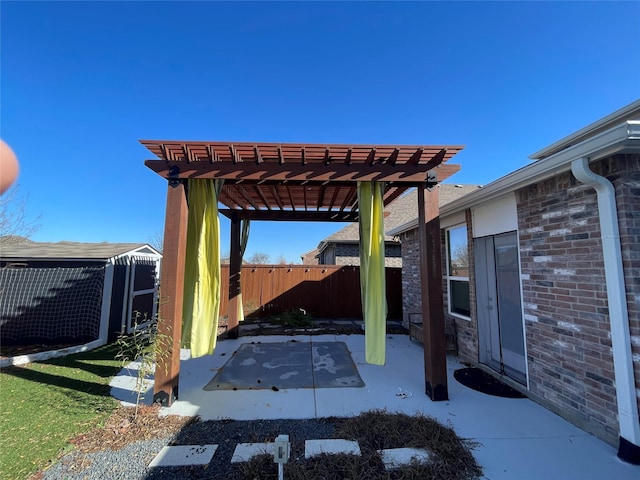 view of patio with a pergola