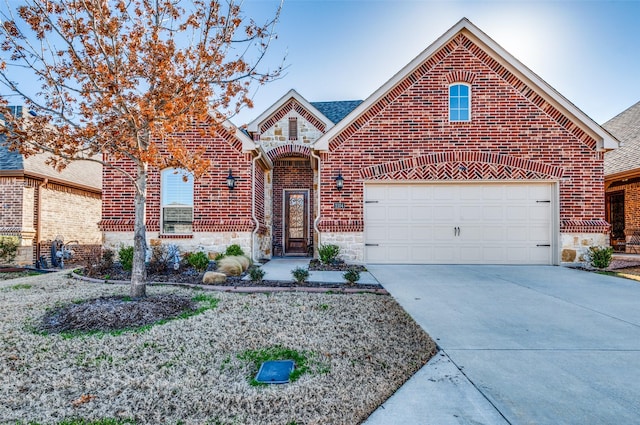 view of front property with a garage