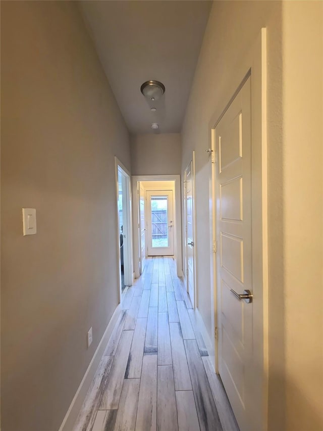 hall featuring light hardwood / wood-style floors