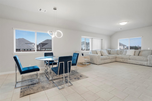 interior space featuring lofted ceiling