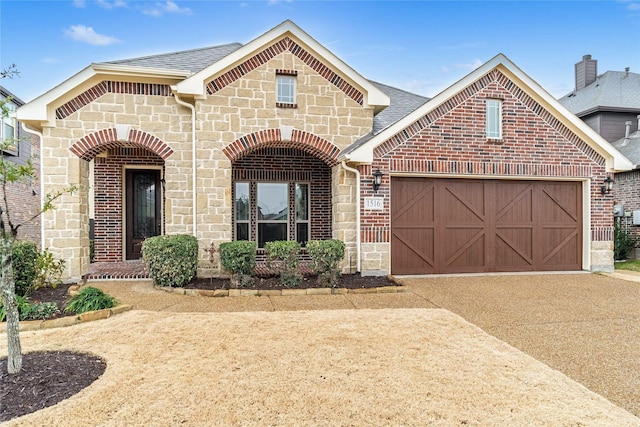 front of property with a garage