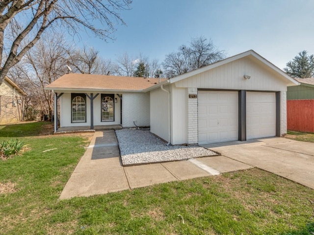 ranch-style house with a front lawn