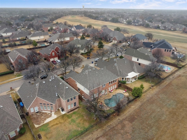 drone / aerial view with a residential view