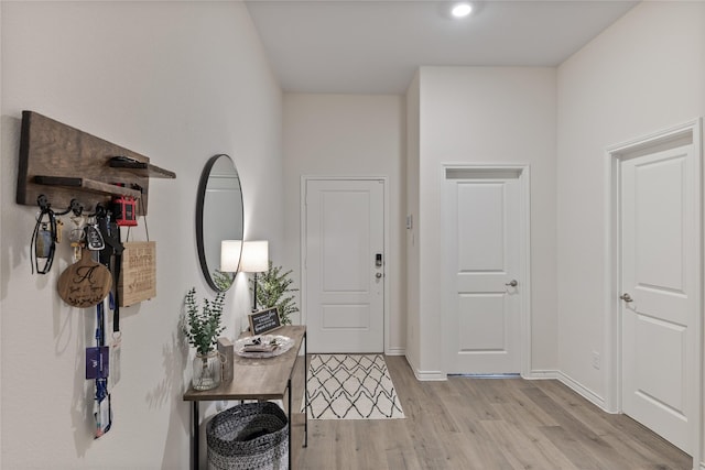 foyer entrance featuring light hardwood / wood-style flooring