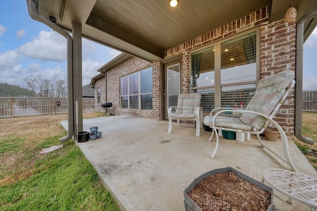 view of patio featuring grilling area