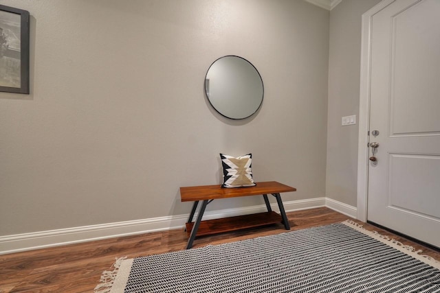 foyer featuring dark hardwood / wood-style flooring