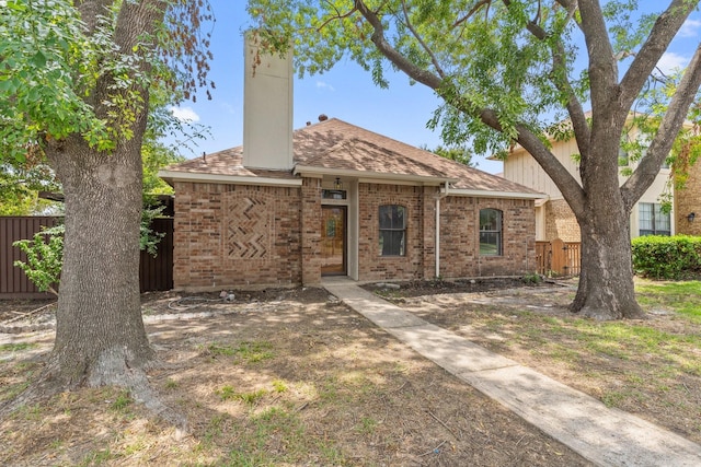 view of single story home