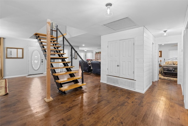 interior space featuring dark hardwood / wood-style floors