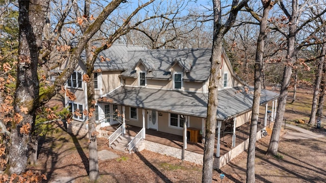 view of front of home with a patio