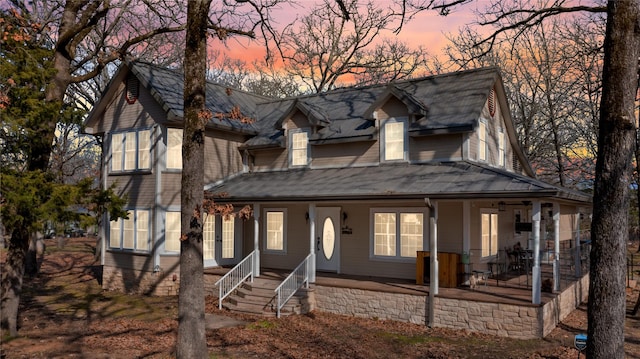 view of front of house featuring covered porch