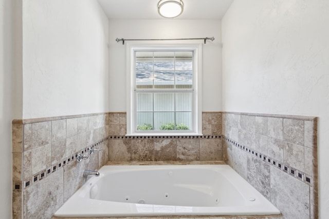 bathroom featuring a tub