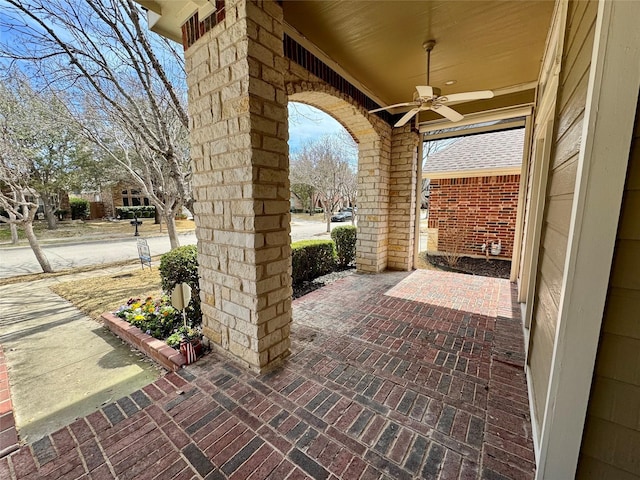 view of patio with a ceiling fan