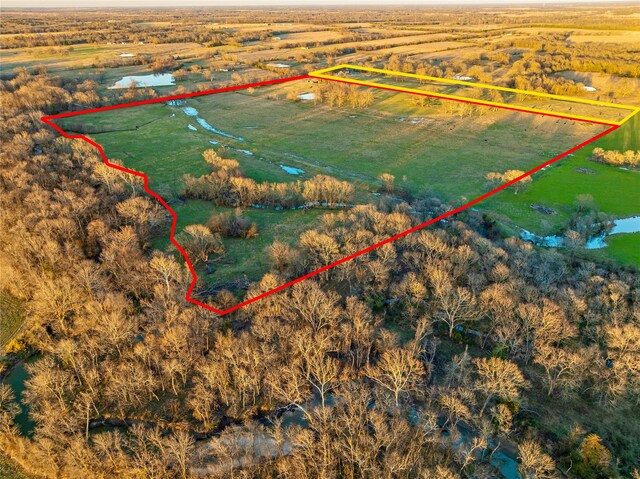 drone / aerial view with a rural view