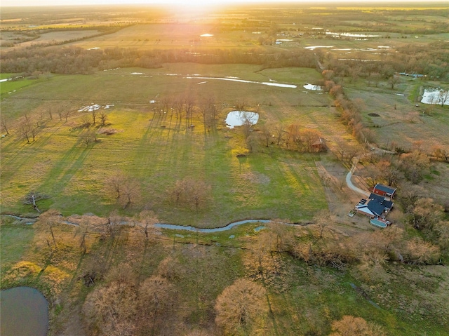aerial view with a rural view