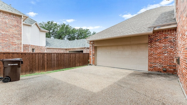 view of garage