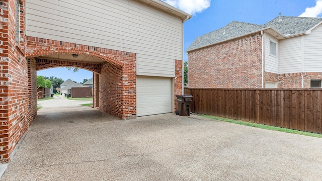 view of garage