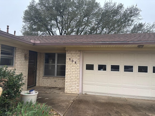 exterior space featuring a garage