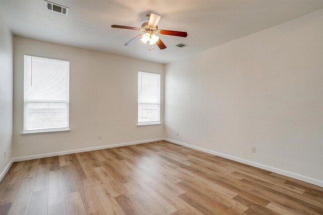 408 Elk Run Dr, Fort Worth, TX 76140 - spare room with light hardwood / wood-style floors and ceiling fan