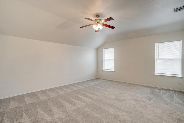 408 Elk Run Dr, Fort Worth, TX 76140 - bonus room featuring light carpet, vaulted ceiling, and ceiling fan