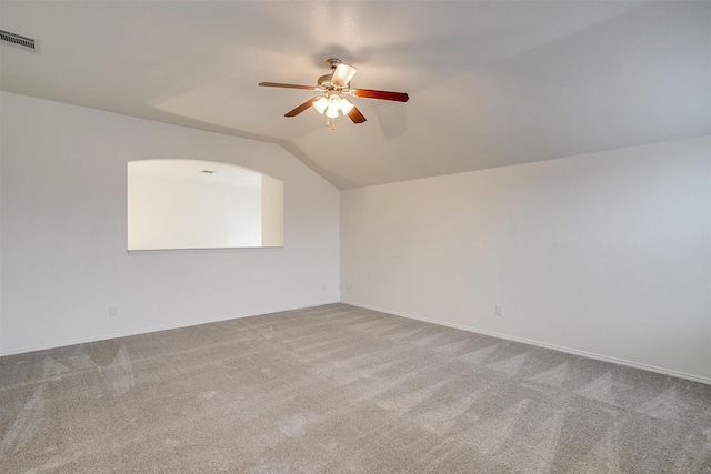 408 Elk Run Dr, Fort Worth, TX 76140 - carpeted empty room featuring vaulted ceiling and ceiling fan