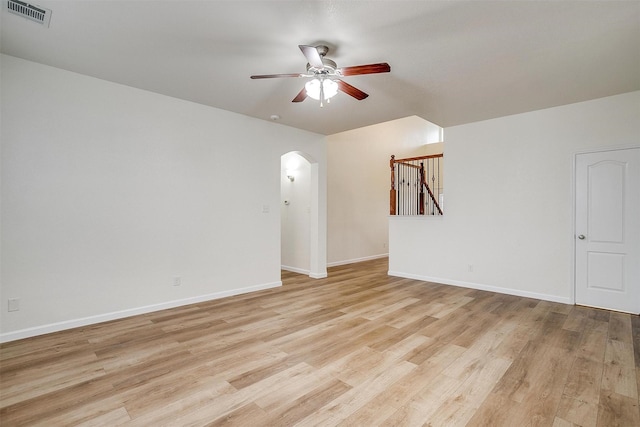 408 Elk Run Dr, Fort Worth, TX 76140 - spare room with ceiling fan and light hardwood / wood-style floors