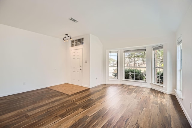 entrance foyer featuring dark wood-type flooring