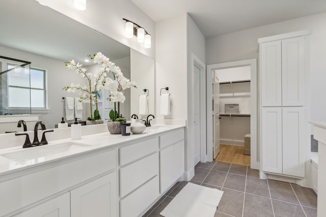 bathroom featuring vanity and tile patterned floors