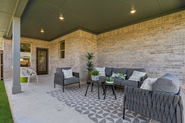 view of patio with an outdoor hangout area