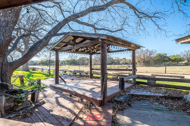 deck with a rural view