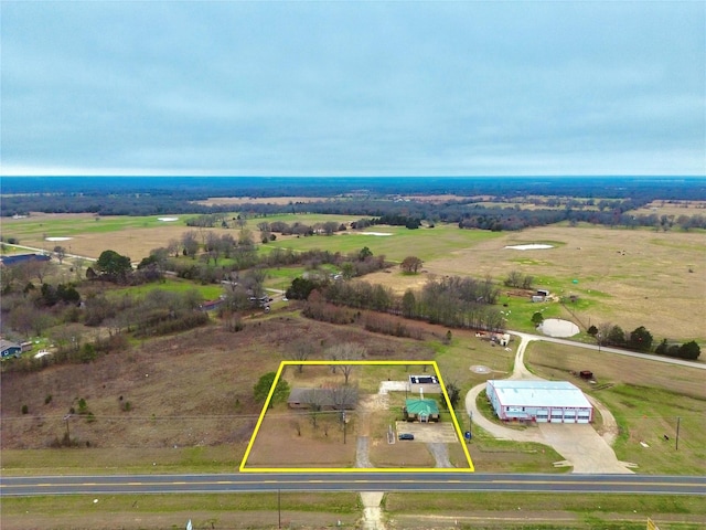 bird's eye view featuring a rural view