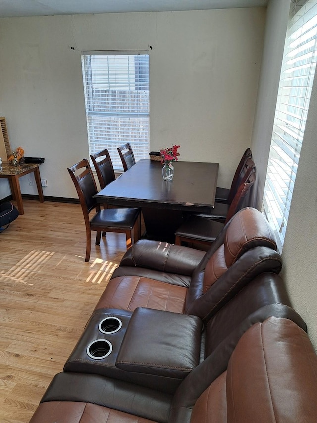 dining area featuring light hardwood / wood-style flooring