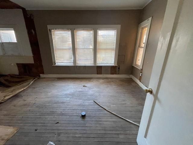 interior space with hardwood / wood-style flooring