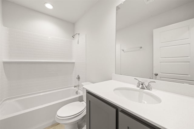 400 Basalt Dr, Azle, TX 76020 - bathroom with toilet, bathtub / shower combination, vanity, and recessed lighting