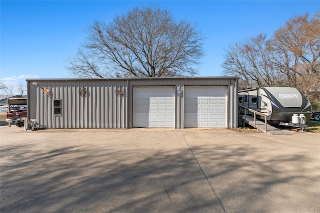 view of garage