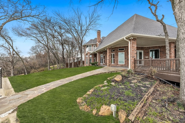 view of yard with a porch