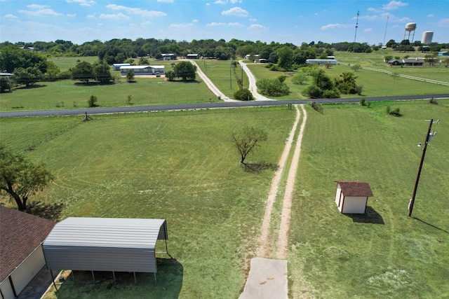 aerial view with a rural view