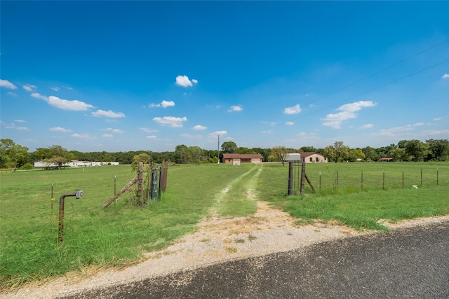 view of road featuring a rural view