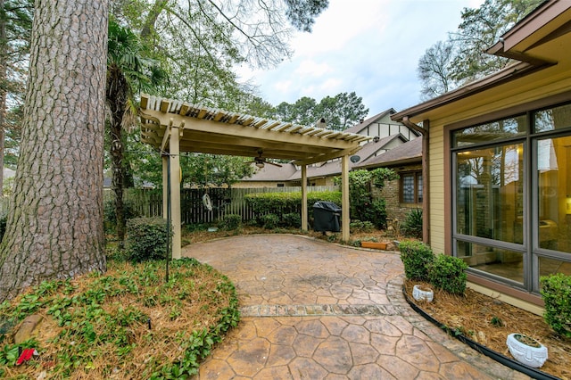 view of patio with a pergola