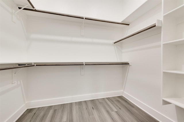 spacious closet with light hardwood / wood-style flooring