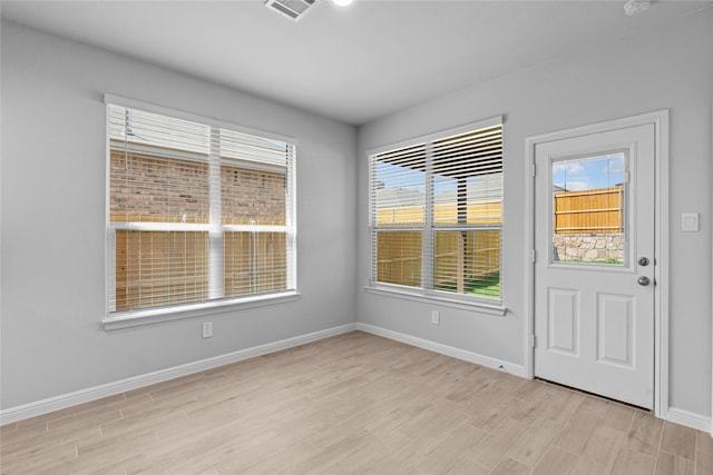 interior space featuring light wood-type flooring