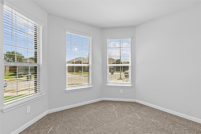 carpeted spare room featuring a healthy amount of sunlight