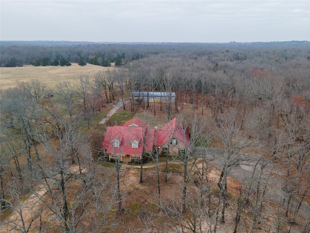 birds eye view of property with a rural view