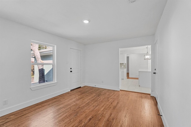 empty room featuring light hardwood / wood-style flooring