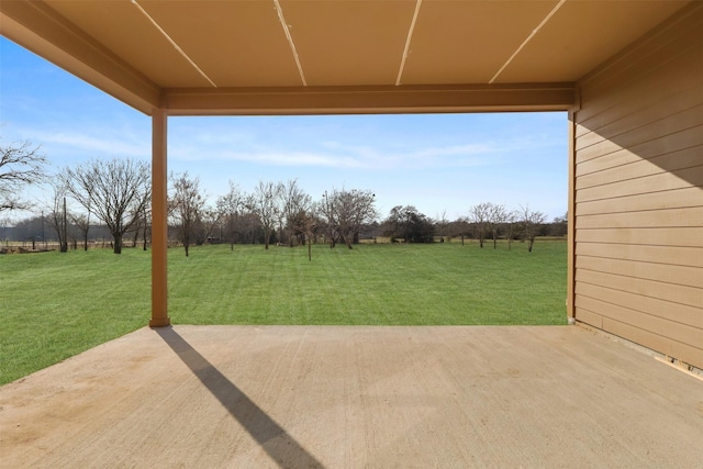 view of patio / terrace featuring a rural view