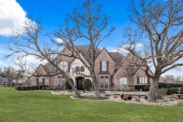 view of front of house with a front lawn