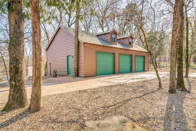 view of garage